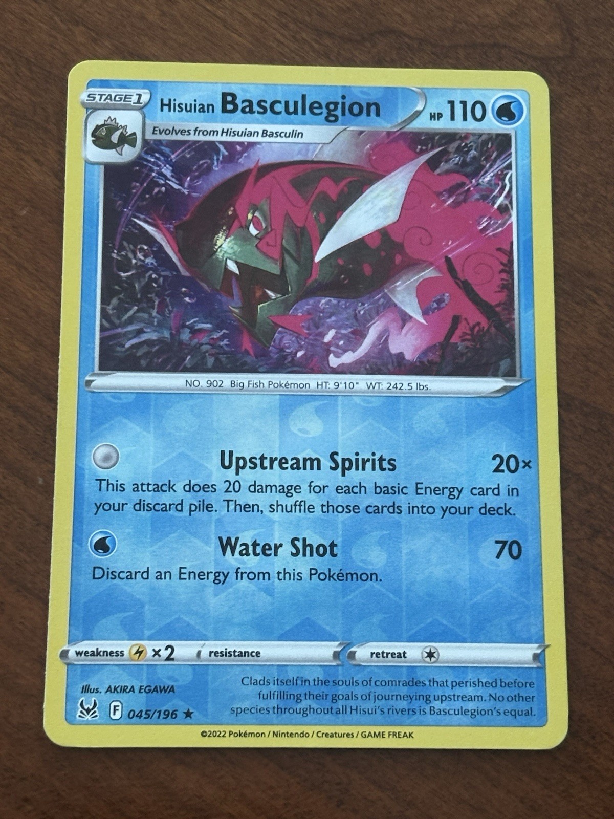 Hisuian Basculegion Reverse Holo SWSH11: Lost Origin 045/196 Pokémon Card