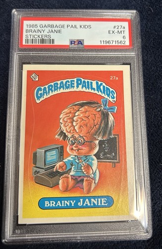 Topps Garbage Pail Kids 1985 Series 1 OS1 Matte Card 27A Brainy Janie PSA6 Ex-MT