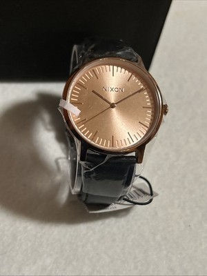 Nixon Porter Leather All Rose Gold\/Black 40mm Stainless  display picture 3
