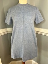 Steve Madden, Small Blue Crew Neck Short Sleeve Sweater Dress