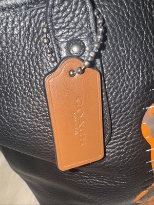 Coach City Zip Tote With Vandal Gummy Black Leather F78203 for