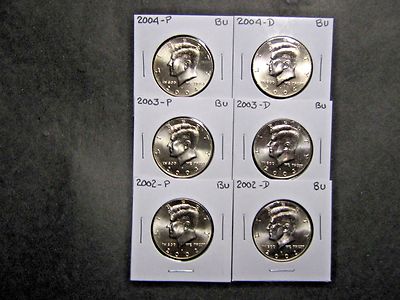 2002 2003 2004 P D KENNEDY HALF DOLLARS FROM MINT ROLLS (6 Coins) | eBay