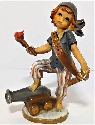 Vtg Fontini Simonelli Pirate Cannon Boy 3 Inch Figurine Made in Hong Kong