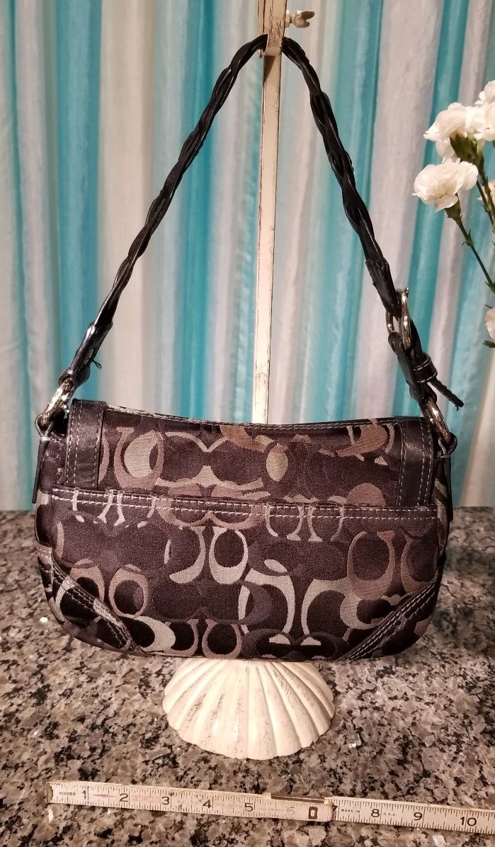 Authentic COACH Chelsea Black Leather Optic Signature Handbag Purse Bag  EUC!!! | eBay