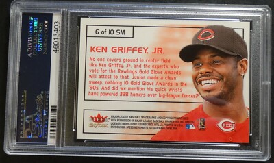 赤い8のクラブカード 2000 KEN GRIFFEY JR. SKYBOX SPEED MERCHANTS #6 PSA 10 REDS HOF POP