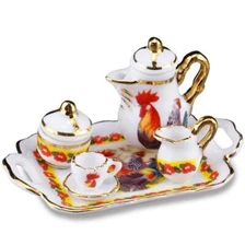 Rooster Coffee Tray for 1 Reutter 1.622/5 Dollhouse Miniature