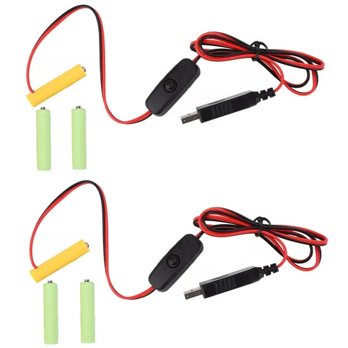 2PC AA/AAA 3V/4.5V/6V Battery Eliminator USB Power Supply Cable Replace UK - Bild 2 von 23