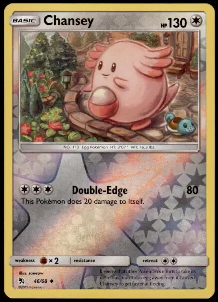 Chansey - 46/68 - Pokemon TCG Hidden Fates - LP - Reverse Holo