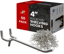 50 Pack PEG Board Pegboard Shelving Hooks 4" Length Wholesale Lot