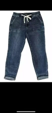 Judy Blue High Waisted Denim Jogger Cuffed Pants Size 22W Med Wash JB88779 MD