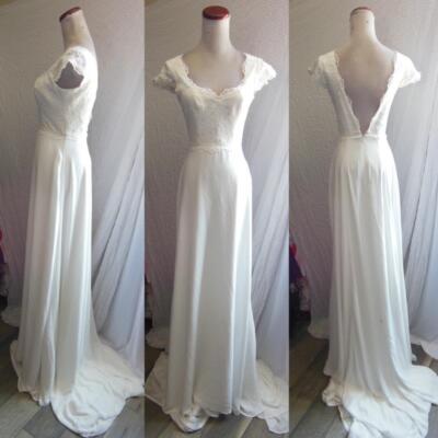 NEW SHOW ME YOUR MUMU BRIDE Chantel LACE BODICE Cap Sleeve WEDDING Dress GOWN
