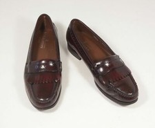 Bostonian 9.5 Burgundy Loafers Kiltie Leather Shoe Oxblood Made in USA