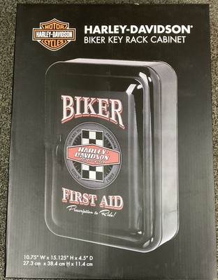 Harley-Davidson Biker First Aid Steel 4-hook Key Rack Cabinet for  