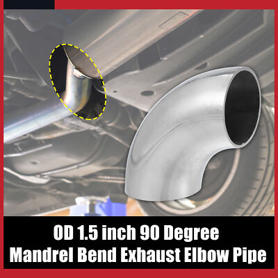 Exhaust System Parts 4-Piece 1.5 Inch OD Stainless Steel Exhaust Elbows - 90 Degree Mandrel Bend Pipes SS304 SS304 Mandrel Bends - Foto 3