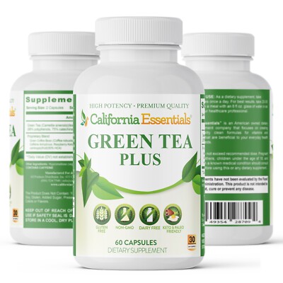 Green Tea Plus Capsules Metabolism Booster Weight Loss Support - 180 Caps