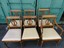 vintage set of six (6) harp back cherry wood dining chairs