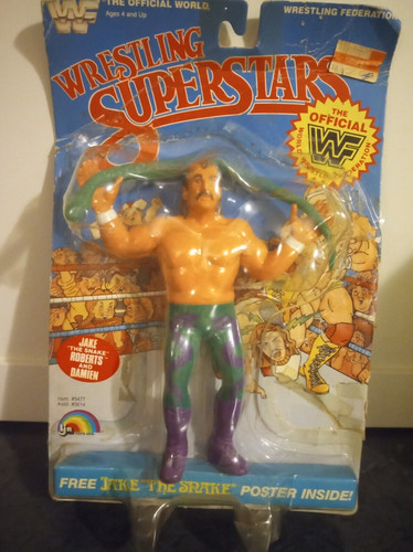Vintage 1987 MOC WWF LJN Jake The Snake Roberts Se...