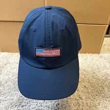 Vineyard Vines Hat Cap Strap Back Blue USA FLAG Whale Logo Casual Preppy Mens