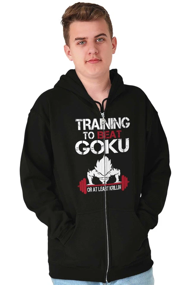 Anime Gimnasio Entrenamiento Entrenamiento para Vencer a Krilin Hombres Cremallera Sudadera con Capucha Sudadera con Capucha Foto 4 de 4