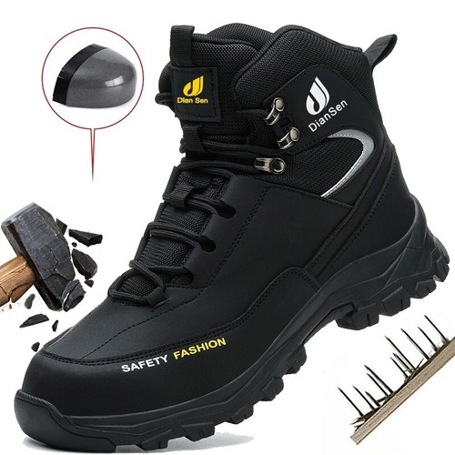 Steel Toe Men Safety Boots Anti-puncture Anti-smash Work Boots Protective Boots - Picture 12 of 15