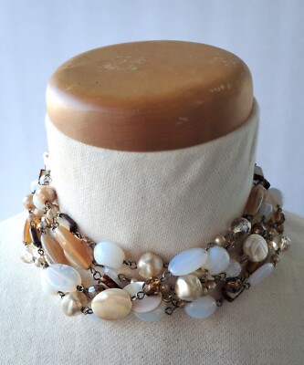 Clair de Femme Multi-Strand Bead and Stone Necklace – Belgian Artisan  Jewelry