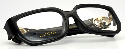 GUCCI GG1694OA 001 Black Womens Rectangle Full Rim Eyeglasses 55