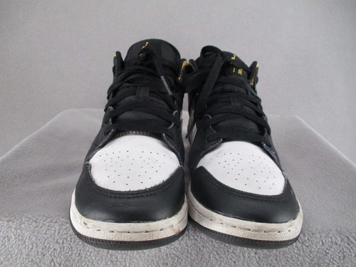 Jordan 1 Shoes Kids 5Y Black Gold White Mid Camo GS Grade School Logo Sneakers - Picture 2 of 17