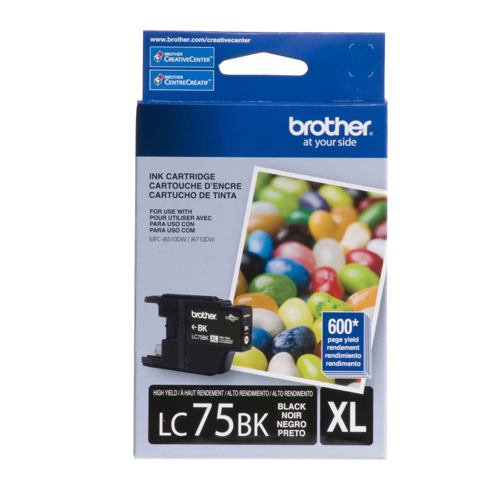 Genuine High Yield Black Ink Cartridge, LC75BK, Black Ink, Page Yield Up to 6...