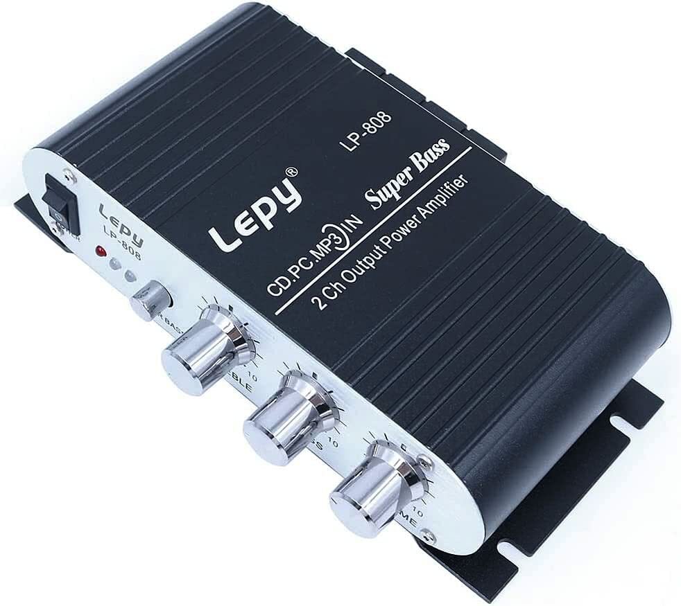 Fasizi LP-808 12V Mini Amplificatore HiFi cablato Portatile con (C1g)
