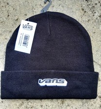 Image of Genuine VANS Black Cuff Embroidered LOGO BEANIE OSFA Unisex Off The Wall V111