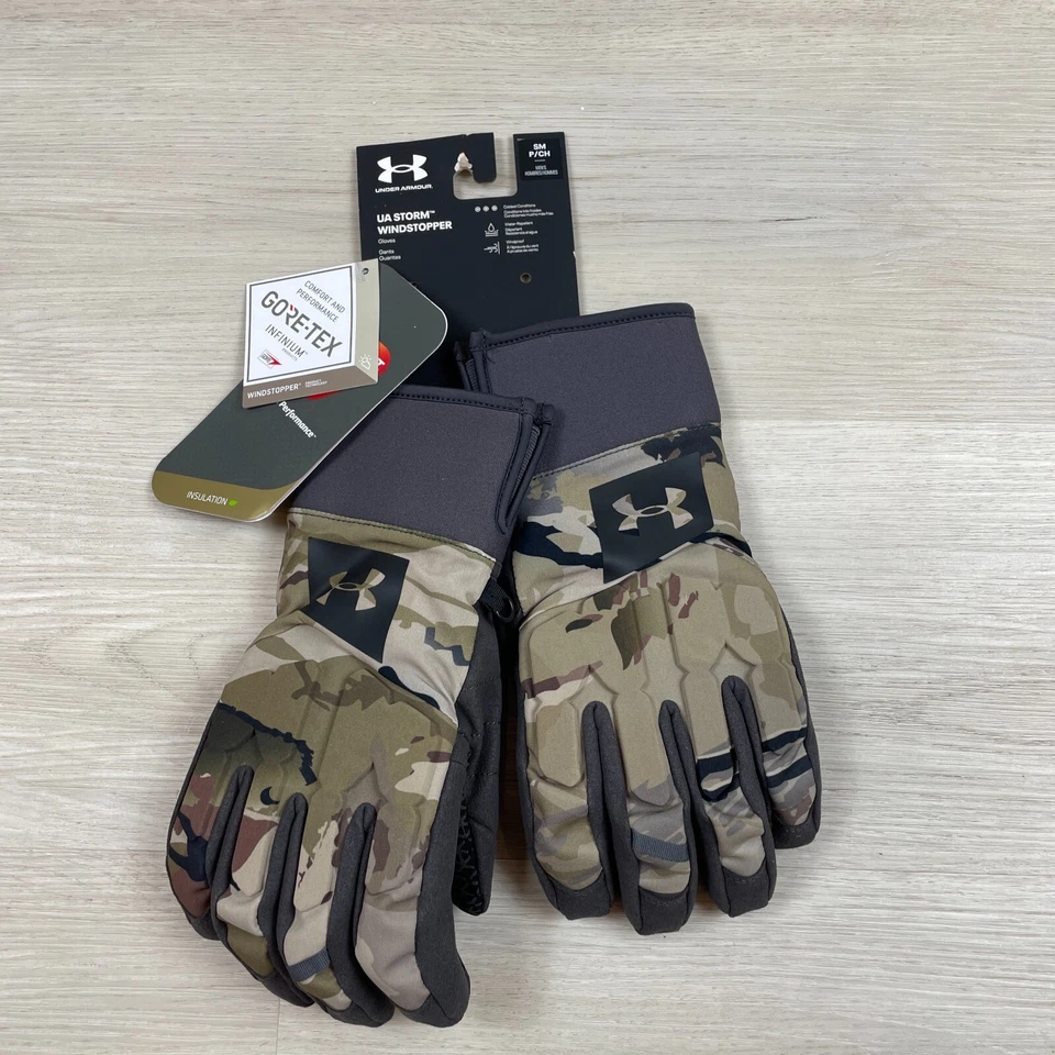 Guante de caza Under Armour Mid Season Windstopper para hombre pequeño camuflaje Gore Tex Foto 2 de 4