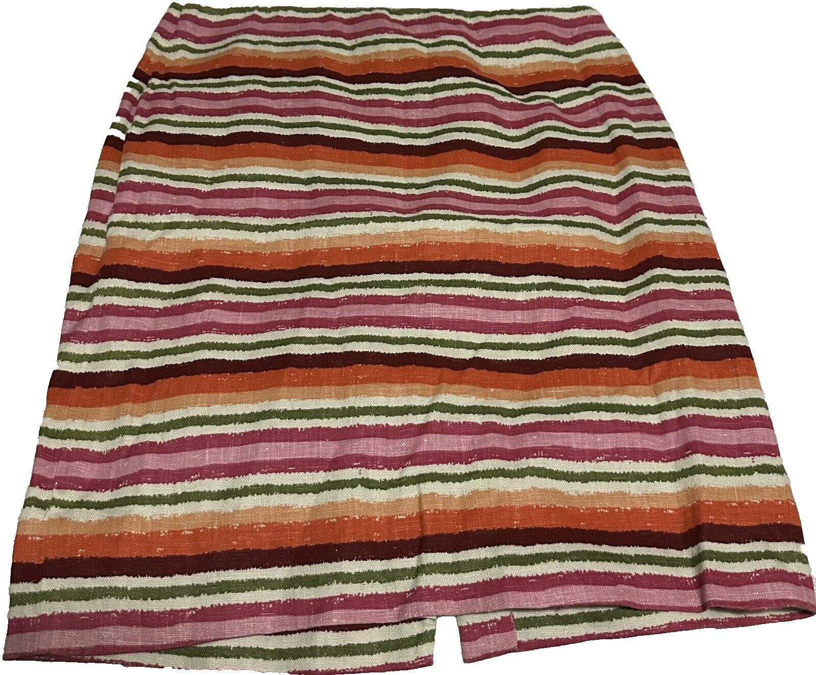 Talbots Pencil Straight Linen Skirt Womens Size 6 Colorful Striped Lined  Zip