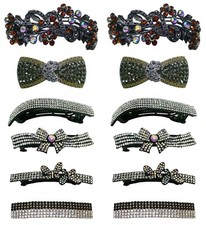 Dz Pk Collection of 12 Large MedSize Barrettes for Women Girls 6 Unique Designs