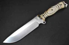 Busse Combat SJTAC .215" Saber Ground Satin Blade Full CrossCut Pine Wood Handle