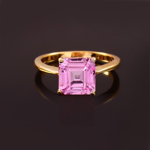 Flawless Ceylon Pink Sapphire Ring Sapphire Asscher Gemstone Ring Wedding Ring - Picture 4 of 4