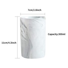 Ceramic Toothbrush Holder 300 Ml Marble Pattern Toothbrush Cup Drinking Cup gre
