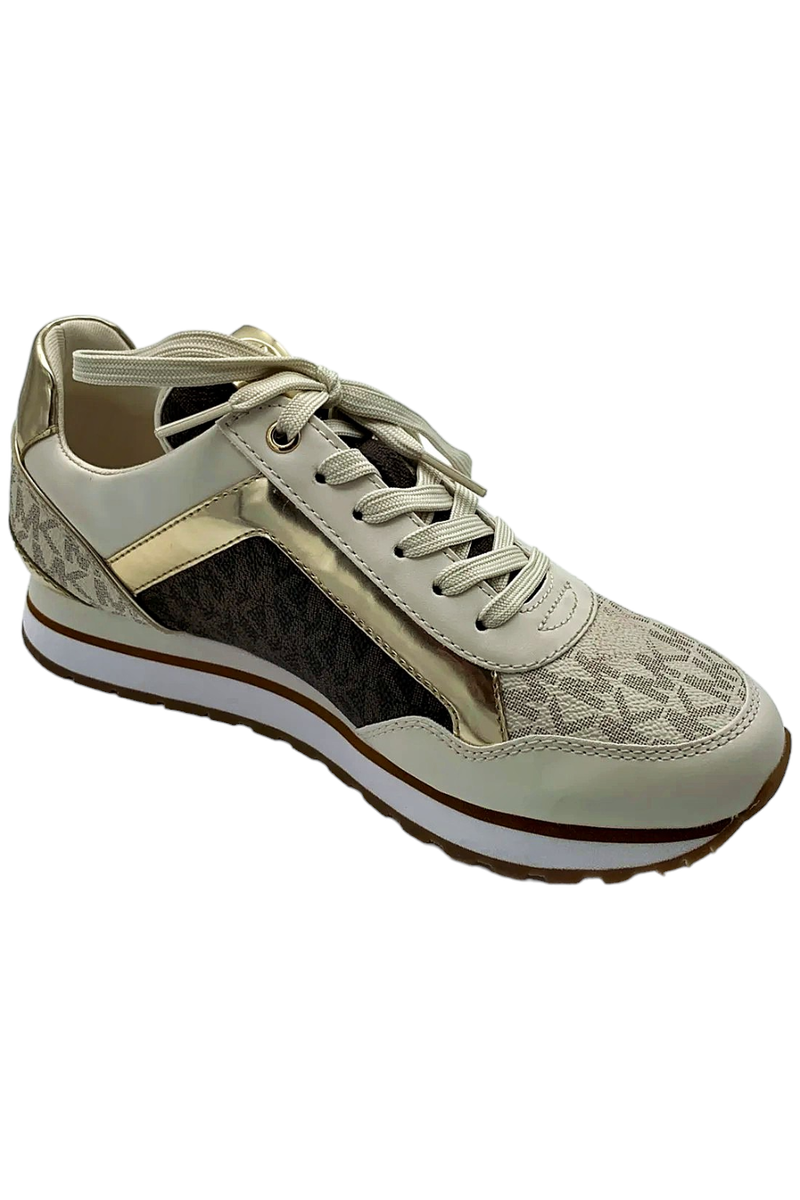 Michael Kors Women's Maddy Two-Tone Logo Trainer Vanilla/Brown