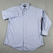 Tommy Hilfiger Shirt Mens 16 Blue Dress Button Up Long Sleeve 