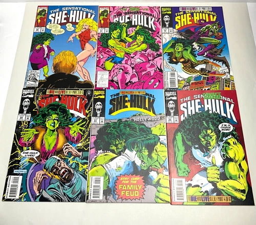 VINTAGE 1989-90’S  MARVEL COMICS  “THE SENSATIONAL SHE-HULK” LOT OF 7