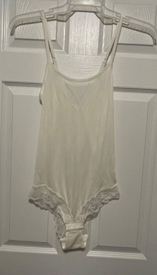 La Perla Silk Breath Collection S Bodysuit Ribbed Lightweight Ivory