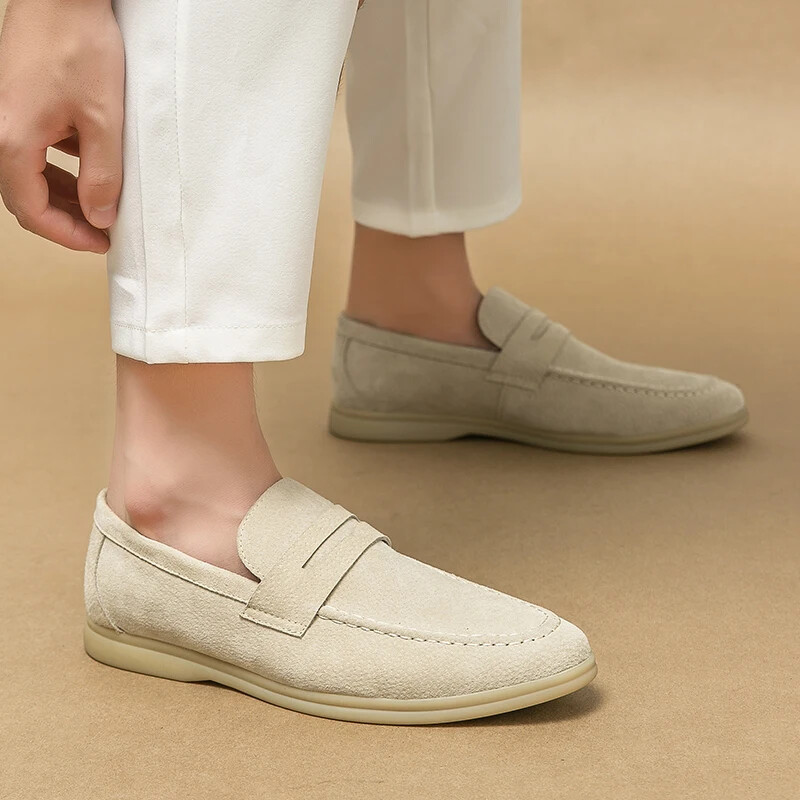 Outfit White Suede Loafers Driving Shoes Men Shoes Men Loafers