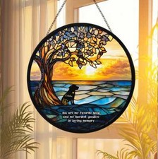 Personalized Cute Of Dog Sympathy Decor, Custom Dog Memorial Suncatchers Gift