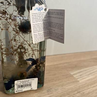Huile De Bain Décorative – Flacon 400ml Avec Fleurs Séchées, Bleuté, Vintage