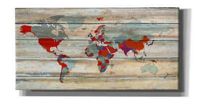 Epic Graffiti 'World Map IV' by Irena Orlov, Giclee Canvas Wall Art