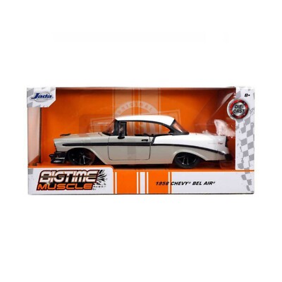 32696 BY JADA 1956 CHEVROLET BEL AIR GRAY & WHITE 1/24 DIECAST