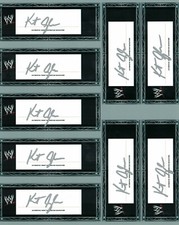 WWE Kurt Angle Autographed Signature card sheet (photo quality), 9 Autographs