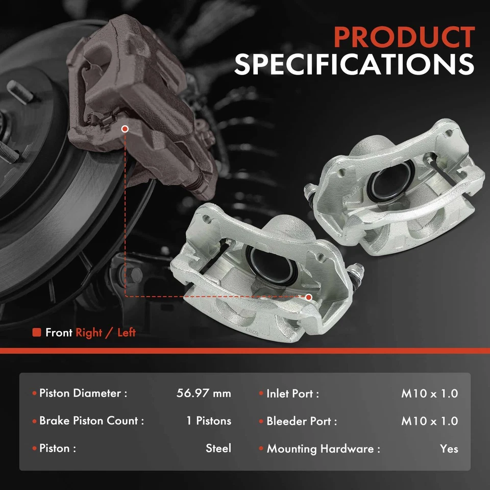 Par de pinzas de freno delanteras con soporte para Honda CR-V Civic Acura ILX L4 2,4 L Foto 2 de 4