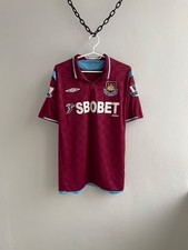 WEST HAM UNITED 2009 2010 Home FOOTBALL SHIRT SOCCER JERSEY UMBRO sz L