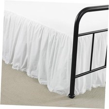 Queen Size 21 inch Drop Whit Dust Ruffle, Lightweight 100 21"drop queen White