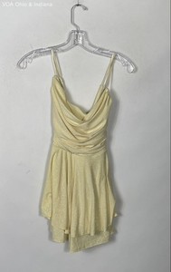 Windsor Women's Yellow Glitter Cowl Neck Romper Jumpsuit NWT Sz M